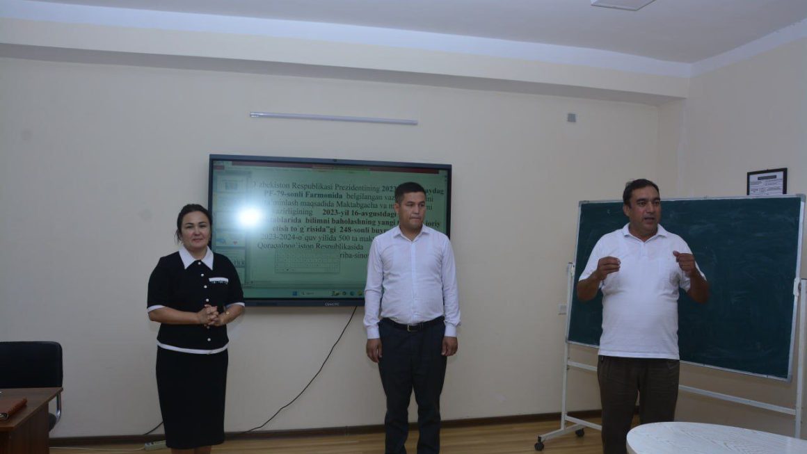 Oqıwshılardıń bilim, kónlikpe, uqıplılıq hám kompetenciyaların bahalawǵa jańasha jantasıw máselesi» temasında seminar-trening shólkemlestirildi
