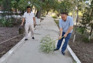🌴 Búgin elimiz boylap “Abat hám payızlı máhálle – jurt kórki” súreni astında ulıwmaxalıqlıq shembilik bolıp ótti.