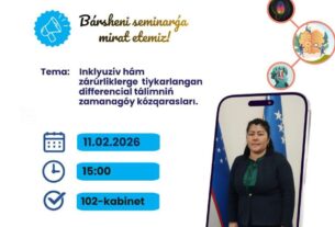 “Bilimlendiriwde inklyuziya hám mútájliklerge tiykarlanǵan differencial kózqaras” atamasında ámeliy-oqıw seminarı